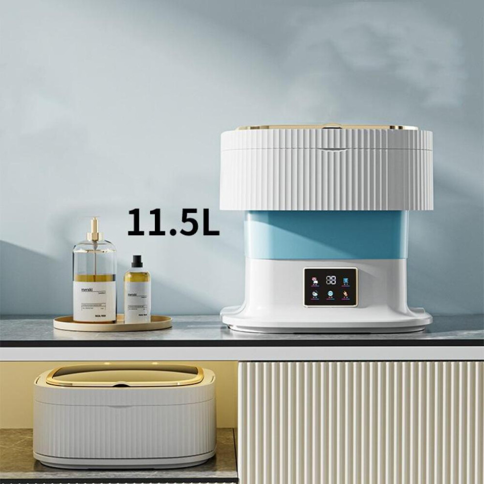 (blue, 11.5L) Mini Folding Washing Machine 11.5l Large Capacity Underwear Portable Small Baby Washing Machine Special Socks Washing Machine