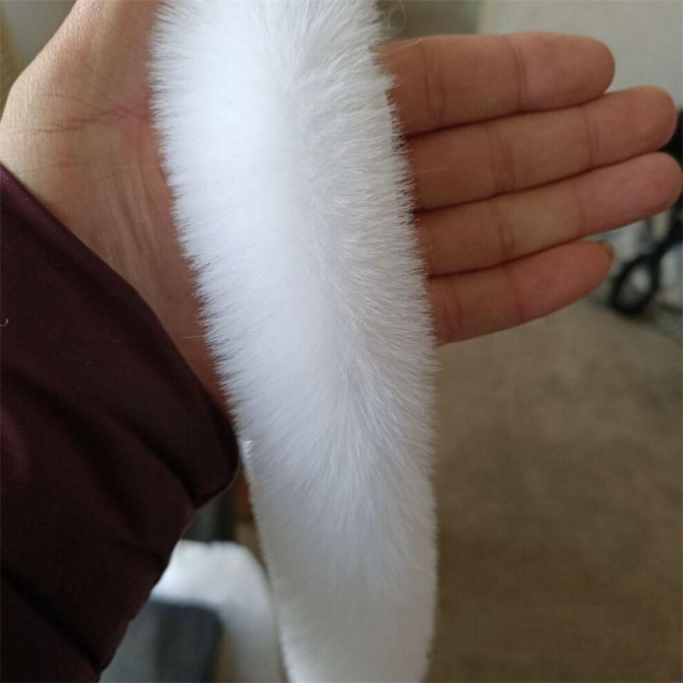 (white) Collar Sewing Furry Fluffy Faux Rabbit Fur Fur Tape 100cm Furry Ribbon