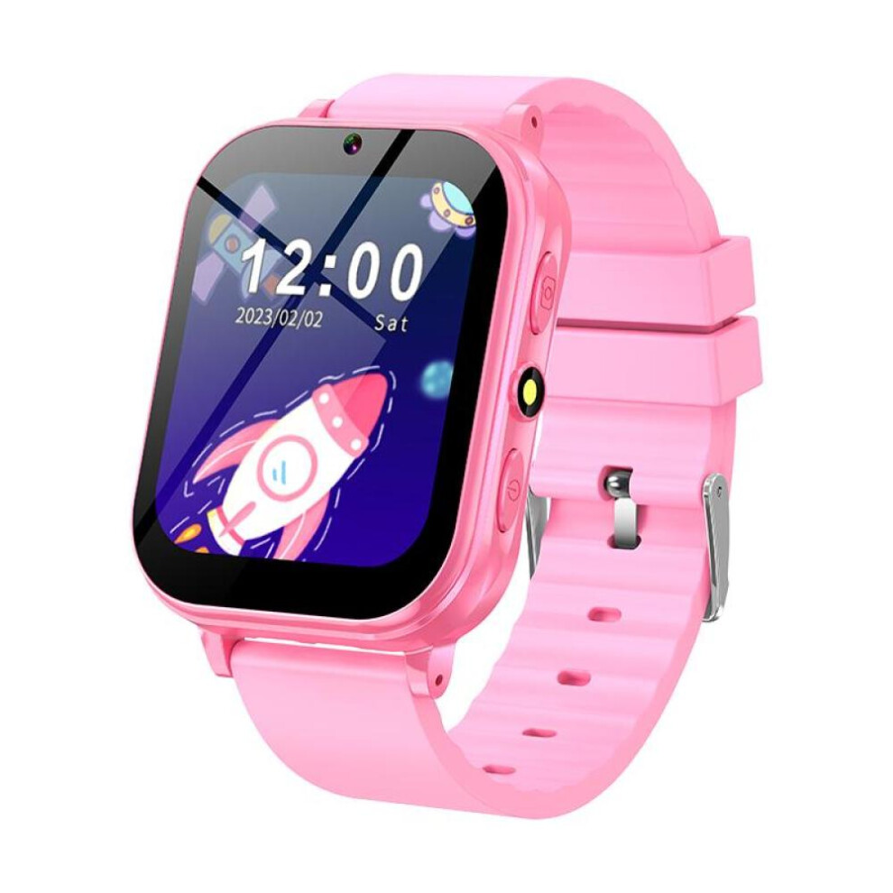 (pink) Kids Games Smart Watch Camera Music Play Flashlight Pedometer Habit Tracking Children Smartwatch For Boys Girls Gifts