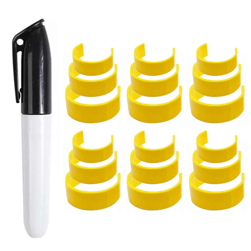 (18pcs/set (with pen)) Medicine Bottle Label Clips - 3 Sizes, Reusable Set