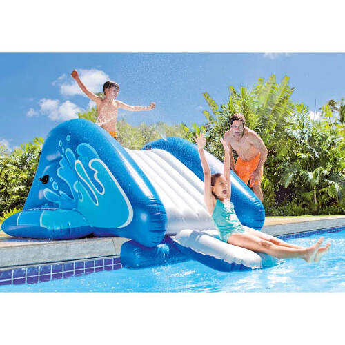 Intex Intex Inflatable Water Slide Pool Slide Water Toy Slide Step Kool Splash Blue 1