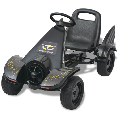 VidaXL vidaXL Pedal Go Kart with Adjustable Seat Black Children Racing Cart Vehicle 1