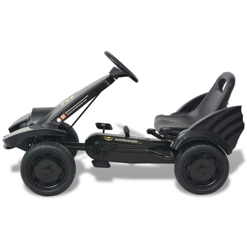 VidaXL vidaXL Pedal Go Kart with Adjustable Seat Black Children Racing Cart Vehicle 2