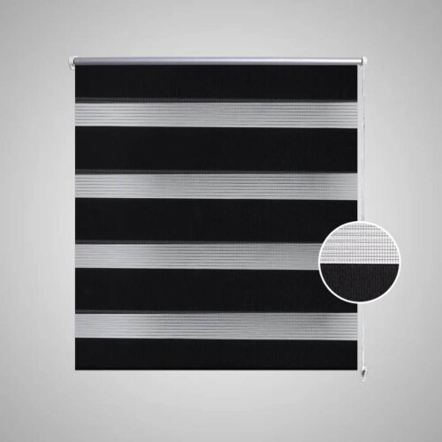 VidaXL (black, 70 x 120 cm) vidaXL Zebra Blinds Alternative Parallel Roller Blind Window Privacy Screen 2