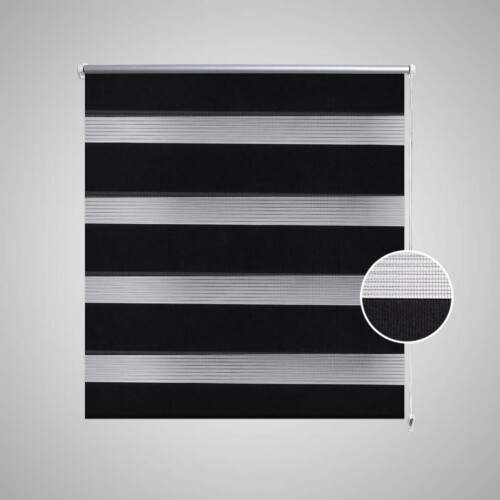 VidaXL vidaXL Zebra Blind 40x100cm Black Home Office Window Roller Shade Sunscreen 2