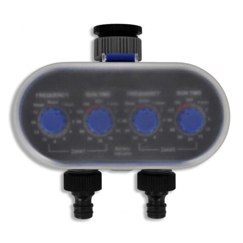 VidaXL Electronic Water Timer Irrigation Timer Garden Watering System Double Outlet 1