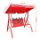 VidaXL vidaXL Kids Swing Seat Red Garden Outdoor Children Hammock Chair with Canopy 4