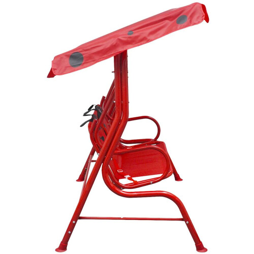 VidaXL vidaXL Kids Swing Seat Red Garden Outdoor Children Hammock Chair with Canopy 2