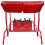 VidaXL vidaXL Kids Swing Seat Red Garden Outdoor Children Hammock Chair with Canopy 2