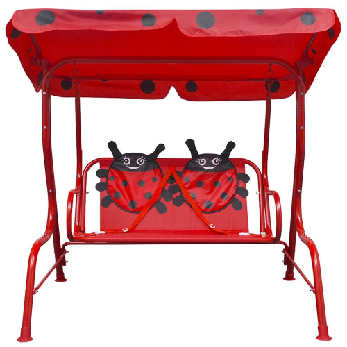 VidaXL vidaXL Kids Swing Seat Red Garden Outdoor Children Hammock Chair with Canopy 1