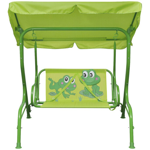 VidaXL vidaXL Kids Swing Seat Green Garden Outdoor Children Hammock Chair with Canopy 1
