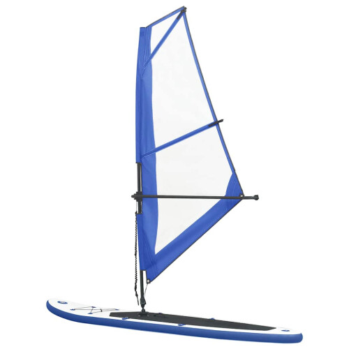 VidaXL vidaXL Inflatable Stand Up Paddleboard with Sail Set Blue and White Board Set 2