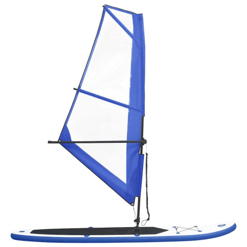 VidaXL vidaXL Inflatable Stand Up Paddleboard with Sail Set Blue and White Board Set 1