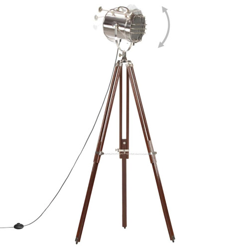 VidaXL vidaXL Solid Mango Wood Tripod Floor Lamp Home Office Pedestal Standing Light 2