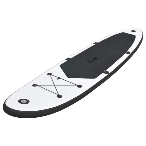 VidaXL vidaXL Inflatable Stand Up Paddle Board Set SUP Surfboard Black and White 1