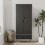 URBN Living (Grey Black) 2 Door 2 Drawer Wardrobe with Scandi Legs Cupboard Hanging Rail 180cm 3