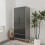URBN Living (Grey Black) 2 Door 2 Drawer Wardrobe with Scandi Legs Cupboard Hanging Rail 180cm 2