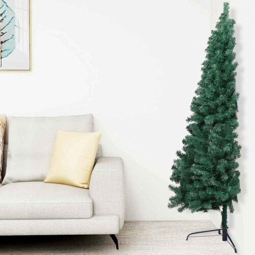 VidaXL vidaXL Artificial Half Pre-lit Christmas Tree with Ball Set Xmas Tree Green 2