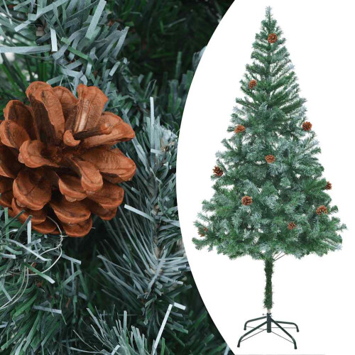 VidaXL vidaXL Artificial Pre-lit Christmas Tree with Ball Set Xmas Tree Pinecones 1