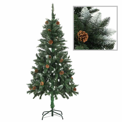 VidaXL vidaXL Artificial Pre-lit Christmas Tree with Ball Set and Pine Cones Decor 1