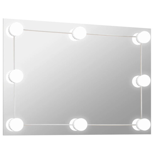 VidaXL vidaXL Wall Mirror with LED Lights Rectangular Glass Home Wall-Mounted Mirror 1