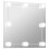 VidaXL vidaXL Wall Mirror with LED Lights Square Glass Wall-Mounted Makeup Mirror 2
