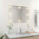 VidaXL vidaXL Wall Frameless Mirror with LED Lights Rectangular Glass Makeup Mirror 3