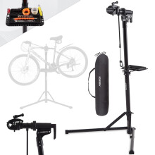 AREBOS Aluminium Bike Repair Stand | Adjustable | Folding | capacity 30kg | 360° | Black