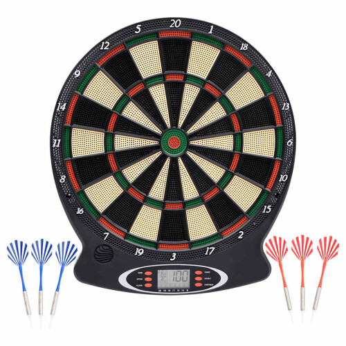 VidaXL vidaXL Electric Dartboard with Darts Black Polypropylene Dart Target Game 1