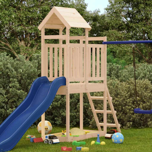 VidaXL (solid pinewood) vidaXL Play Tower Climbing Frame Garden Play Tower with Ladder Solid Wood Pine 1