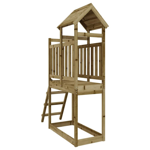 VidaXL (solid impregnated pinewood) vidaXL Play Tower Climbing Frame Garden Play Tower with Ladder Solid Wood Pine 2