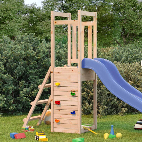VidaXL (solid pinewood) vidaXL Play Tower Climbing Frame with Ladder and Rockwall Kids Solid Wood Pine 1