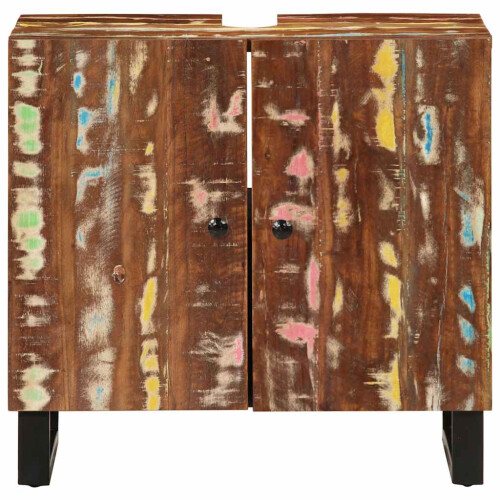 VidaXL (multicolour) vidaXL Sink Cabinet Vanity Unit Cupboard Solid Wood Mango and Engineered Wood 1