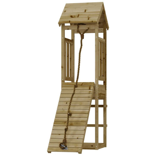 VidaXL (solid impregnated pinewood) vidaXL Playhouse with Climbing Wall Children Play Climbing Frame Solid Wood 2