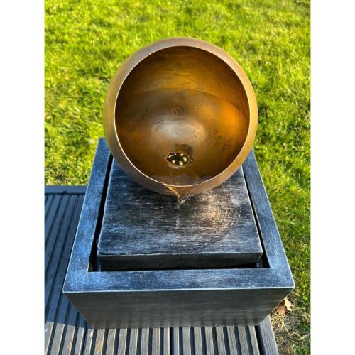AllPondSolutions Golden Globe Box Light Water Feature with LED Lights - Solar 2