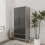 URBN Living (Ash Grey Black) 2 Door 2 Drawer Wardrobe with Scandi Legs Cupboard Hanging Rail 180cm 1