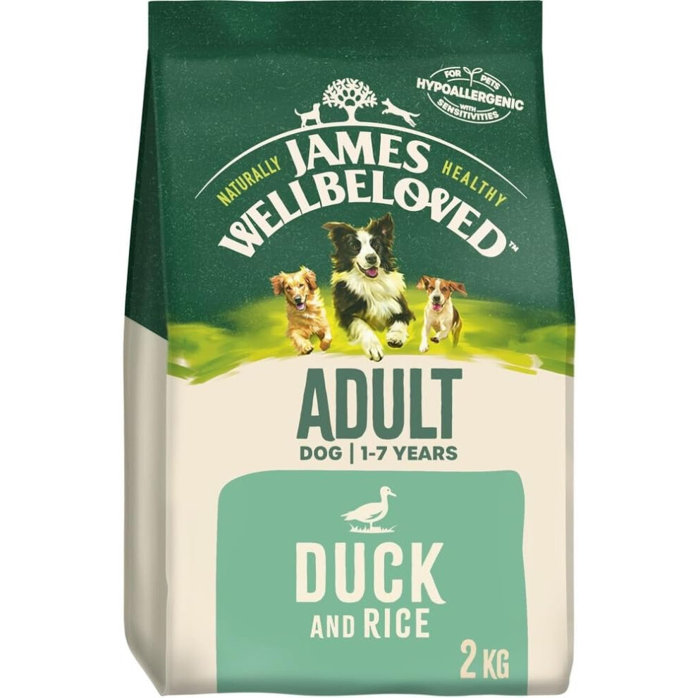 (James Wellbeloved Adult Duck & Rice 2 kg Bag, Hypoallergenic Dry Dog Food) James Wellbeloved Adult