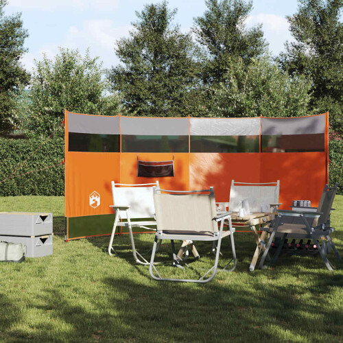 VidaXL vidaXL Camping Windbreak Wind Screen Wind Break Grey and Orange Waterproof 2