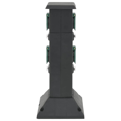 VidaXL vidaXL Outdoor Socket Column 4-Way Power Socket Electrical Outlet Black&Green 2