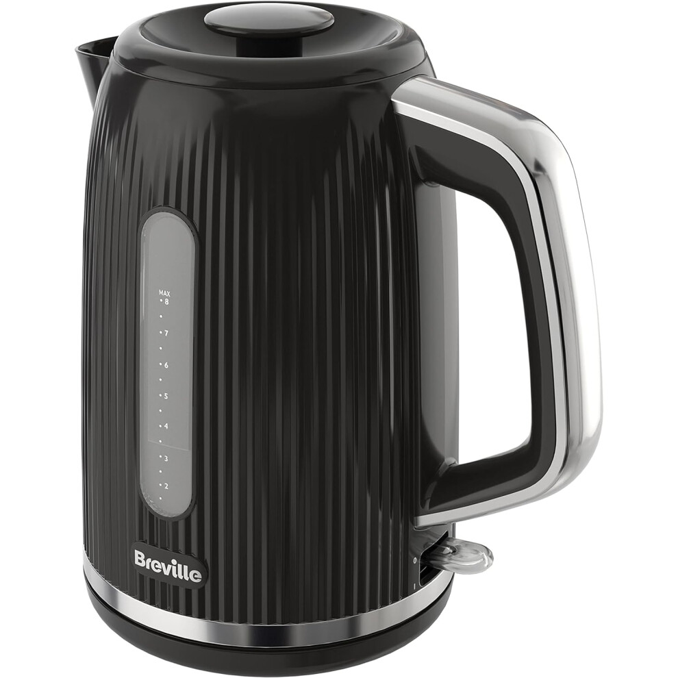 (Breville Bold Black Electric Kettle | 1.7L | 3kW Fast Boil | Black & Silver Chrome [VKT221]) Breville Bold Black Electric Kettle