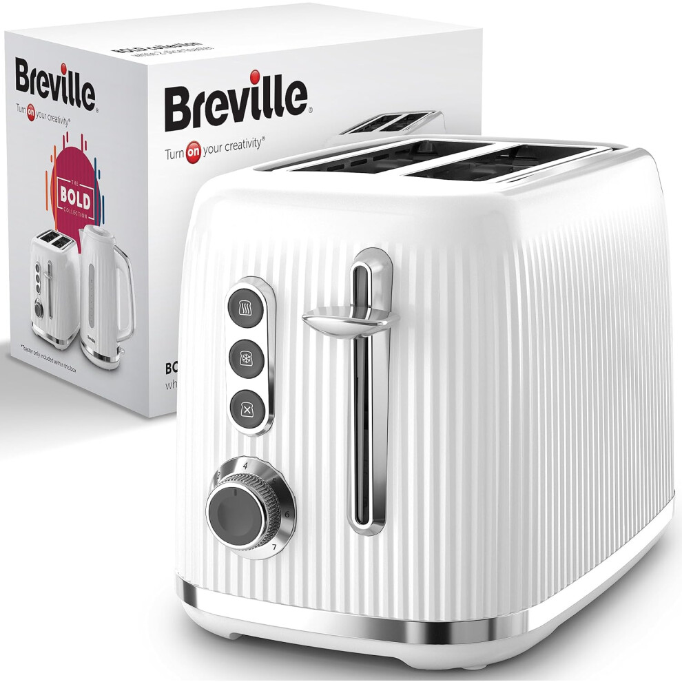 Breville Bold White 2-Slice Toaster with High-Lift and Wide Slots