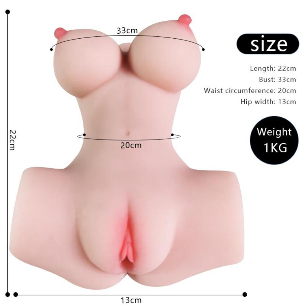 (ivory, L) Men&apos;s Sex Doll Non-inflatable Simulation Splits Posture Masturbator Adult Sexy Beauty Soft Breast Ass Butt Vagina Anus Sex Toy