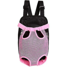 (Mesh*Pink) Hands-free Adjustable Backpack Travel Bag For Pets Breeds Outdoor