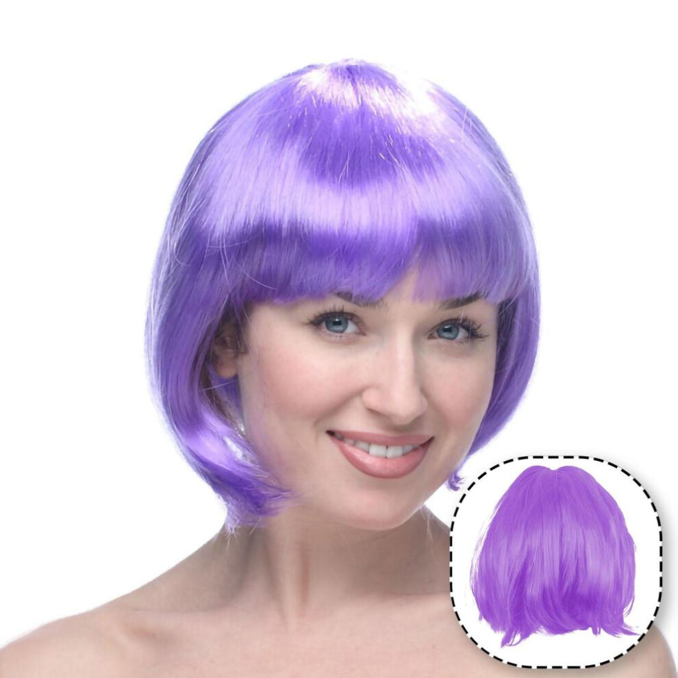 (purple, One Size) Wig Cabaret Charleston Wig Carnival And Party Charleston Wig