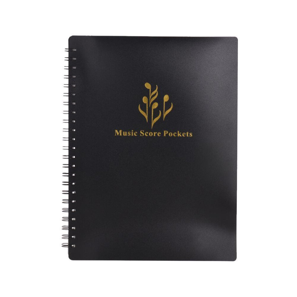 (black) Multifunctional Music Score Holder A4 Size Paper Sheet Document File Organizer Folder With 40