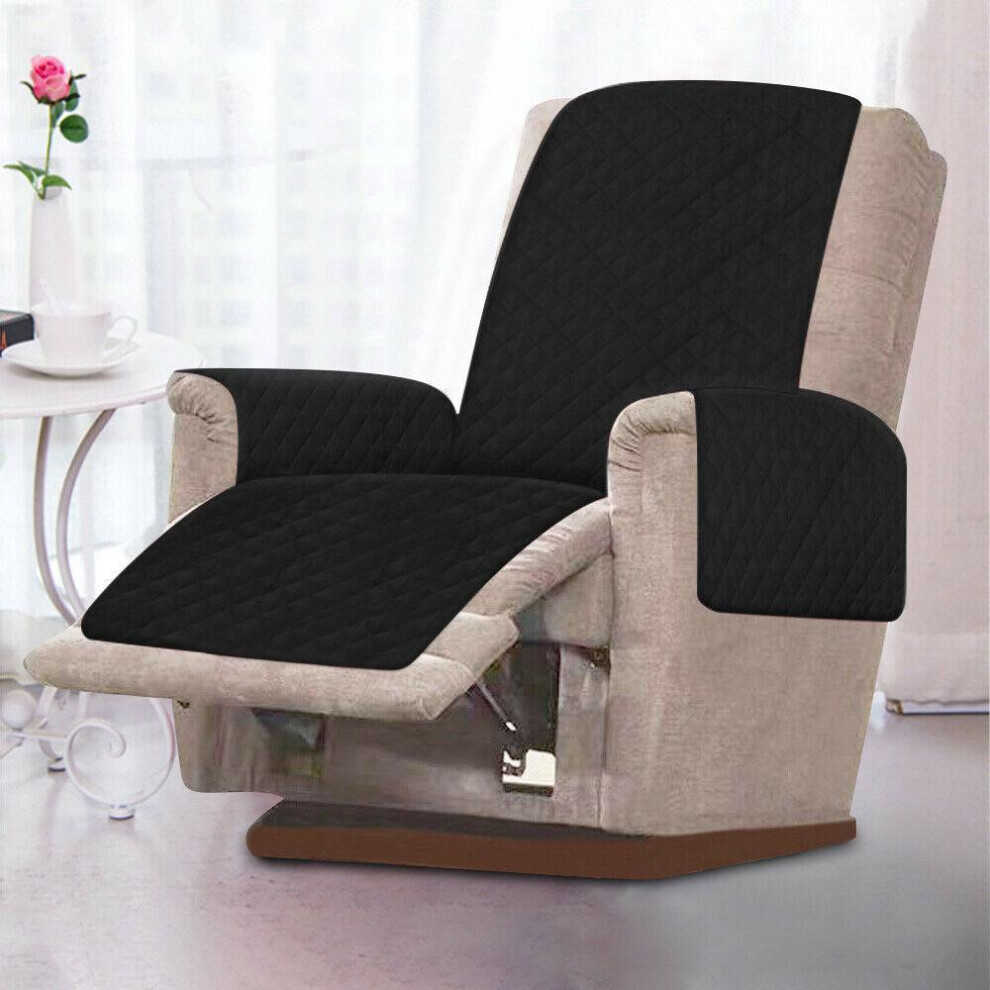 (black) Recliner Pet Sofa Protector Chair Couch Slipcover Mat Armchair Throw Cover