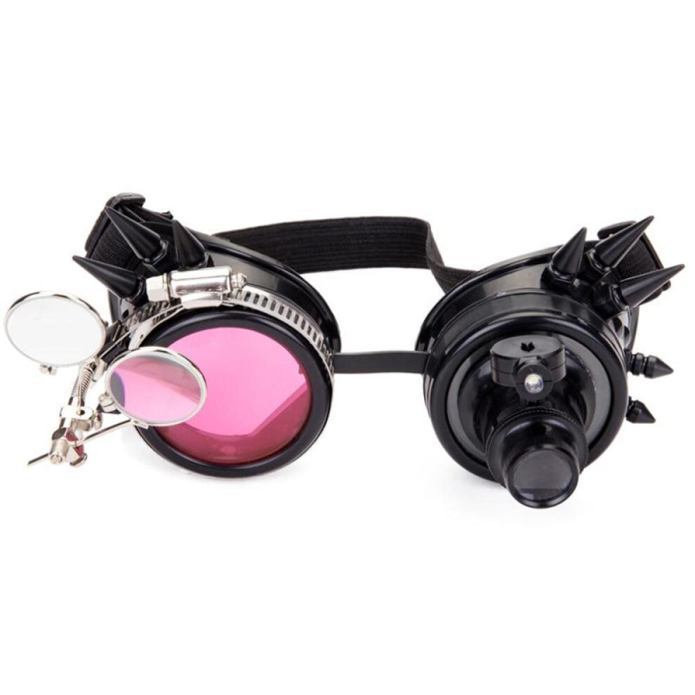 (black) Rivet Goggles Men Women Steampunk Vintage Round Sun Glasses Gothic Goggles Vintage Retro Punk Sunglass