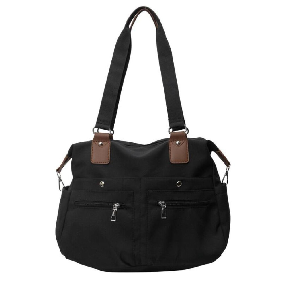 (black) Lightweight Canvas Tote Bag Women&apos;s Large Capacity Commuter Shoulder Bag