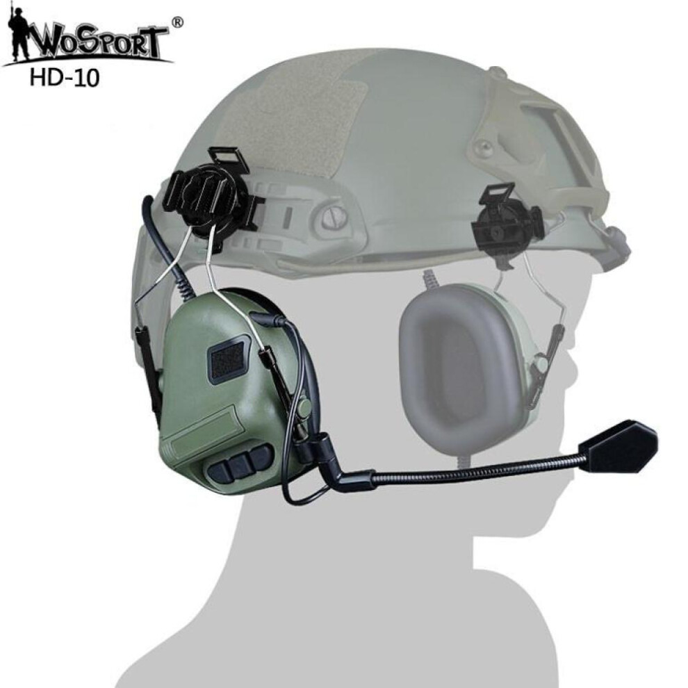 (green) Tactical Helmet Headset With Fast Helmet Rail Adapter Peltor Comtac Headset Military Headphone