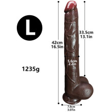 (L) Black Giant Super Soft Super Long Dildo Anal Plug Female Dildo Female Manual Masturbator Adult Sex Toys